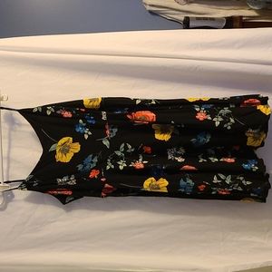 Knee length spaghetti strap summer dress (xl). Stretch back, side zipper